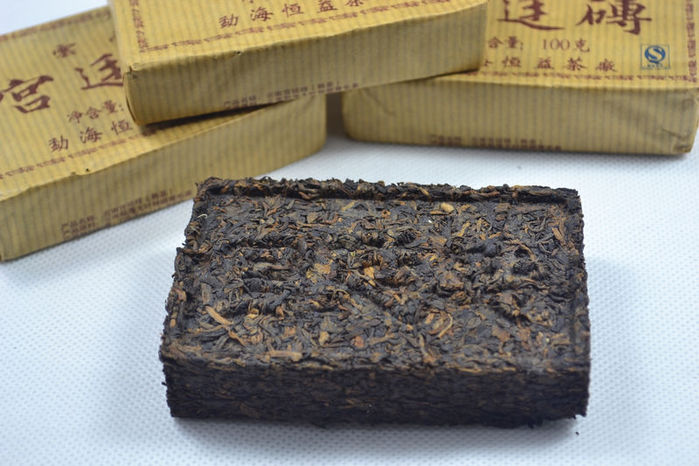 Briquettes of tea used as currency