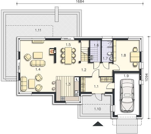 Проект двухэтажного дома _Imperia II (DCP286a)