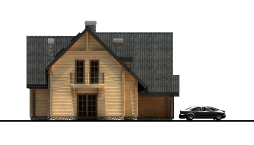 Проект дома с мансардой _D165 Mietek wersja drewniana