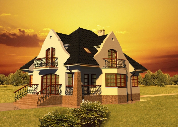 Проект дома с мансардой _Bereżki 3 (DM-6219)