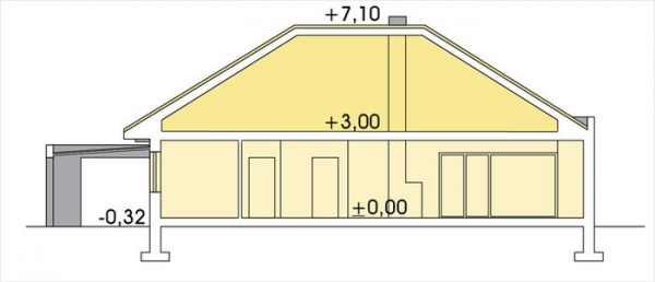 Проект дома с мансардой _ALABAMA 4 wersja C z pojedynczym garażem 
