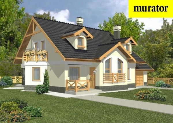 Проект дома с мансардой _C135a - Zuchwały - wariant I