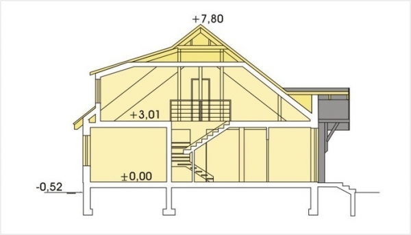 Проект дома с мансардой _MAGNOLIA II wersja B z pojedynczym garażem z boku
