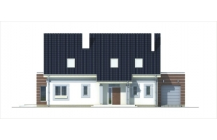 Проект дома с мансардой _ADA wersja A bez garażu paliwo stałe