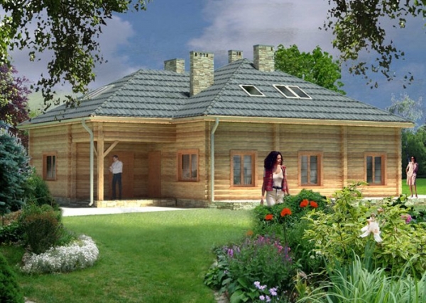 Проект дома с мансардой _D176 Anna wersja drewniana