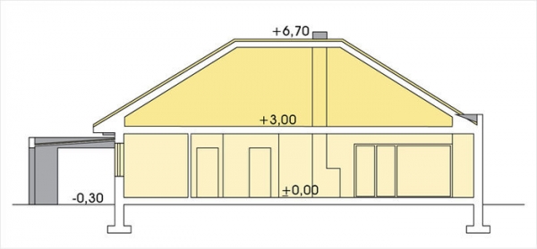 Проект дома с мансардой _ALABAMA 2 wersja C z pojedynczym garażem