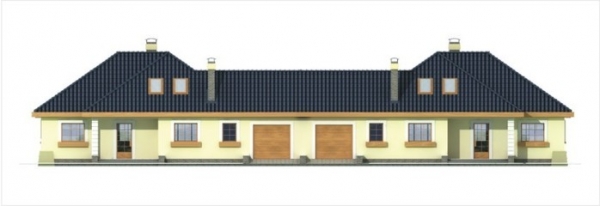 Проект дома с мансардой _AKACJA II bliźniak wersja B z pojedynczym garażem