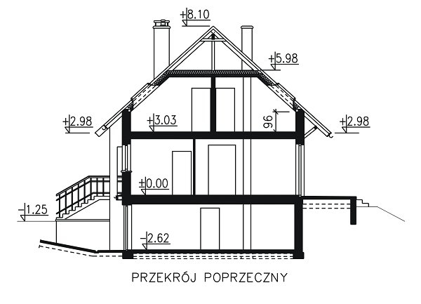 Проект дома с мансардой _BW-18 podpiwniczony