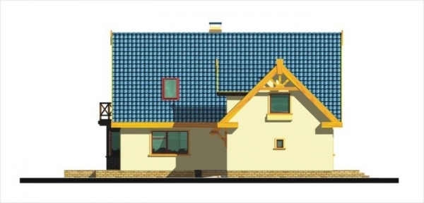 Проект дома с мансардой _KONWALIA wersja C z pojedynczym garażem układ L