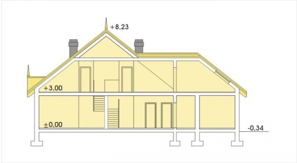 Проект дома с мансардой _SZAFRAN wersja 2A z garażem