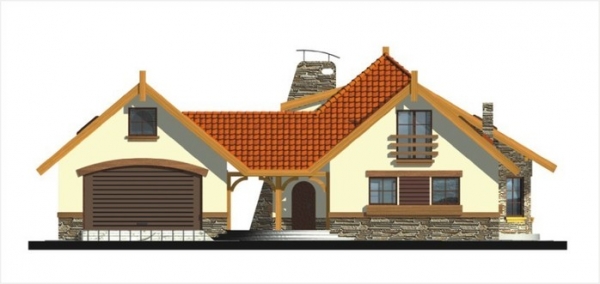Проект дома с мансардой _ZACISZE wersja B z antresolą, ze ścianką kolankową