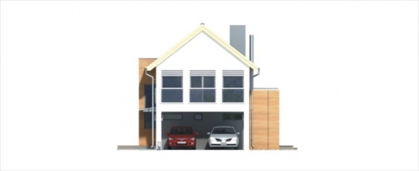 Проект дома с мансардой _Dakota wersja B z garażem paliwo stałe