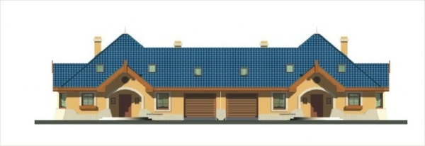 Проект дома с мансардой _W SAM RAZ  bliźniak wersja B z pojedynczym garażem