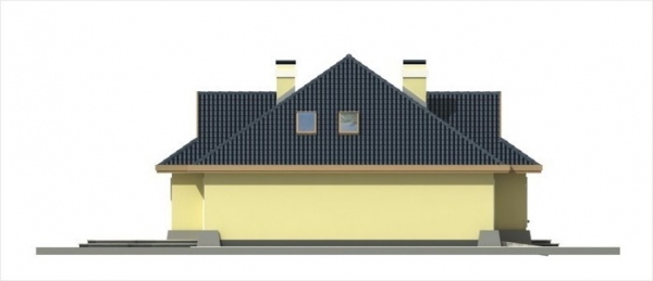 Проект дома с мансардой _MILA II wersja A z pojedynczym garażem