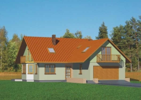 Проект дома с мансардой _Domek Dębowy (027 SK)
