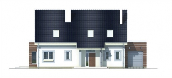Проект дома с мансардой _ADA paliwo stałe wersja B z poj. garażem