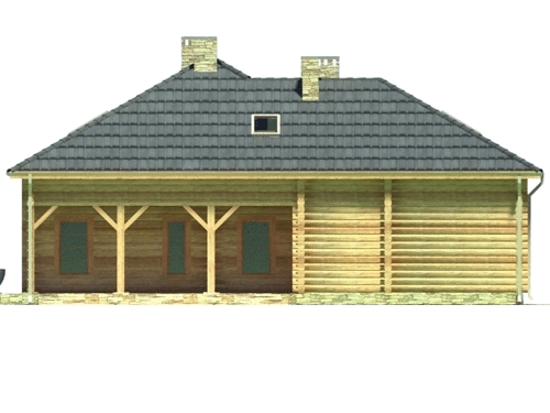 Проект дома с мансардой _D176 Anna wersja drewniana