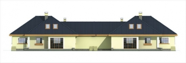 Проект дома с мансардой _AKACJA II bliźniak wersja B z pojedynczym garażem