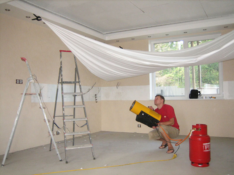 подготовка комнаты перед установкой натяжного потолка