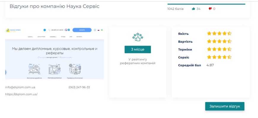 Де можна почитати Наука Сервіс відгуки