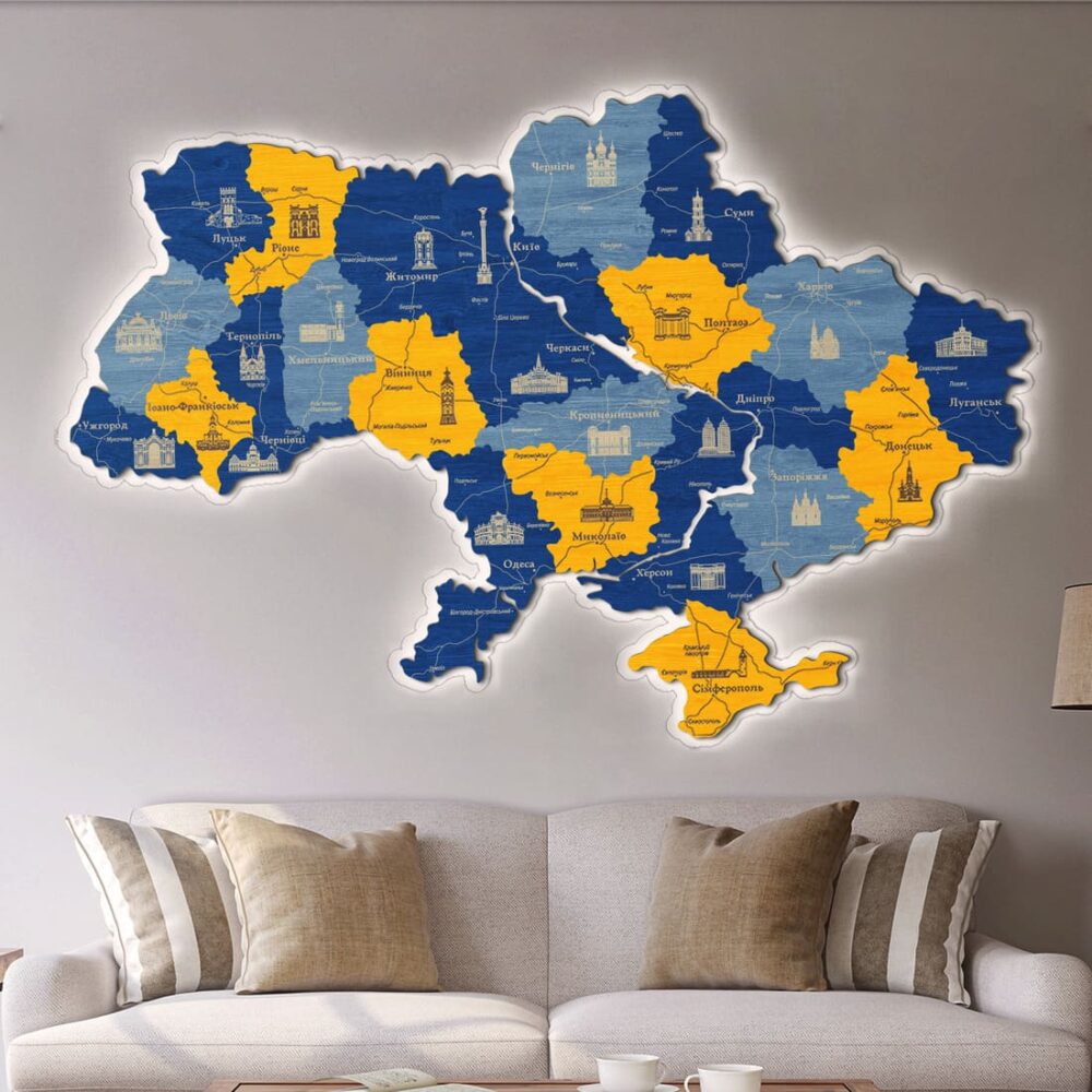 Деревянная карта Украины